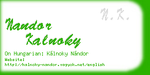 nandor kalnoky business card